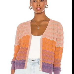 One Grey Day Delaney Cardigan in Terracotta Multi